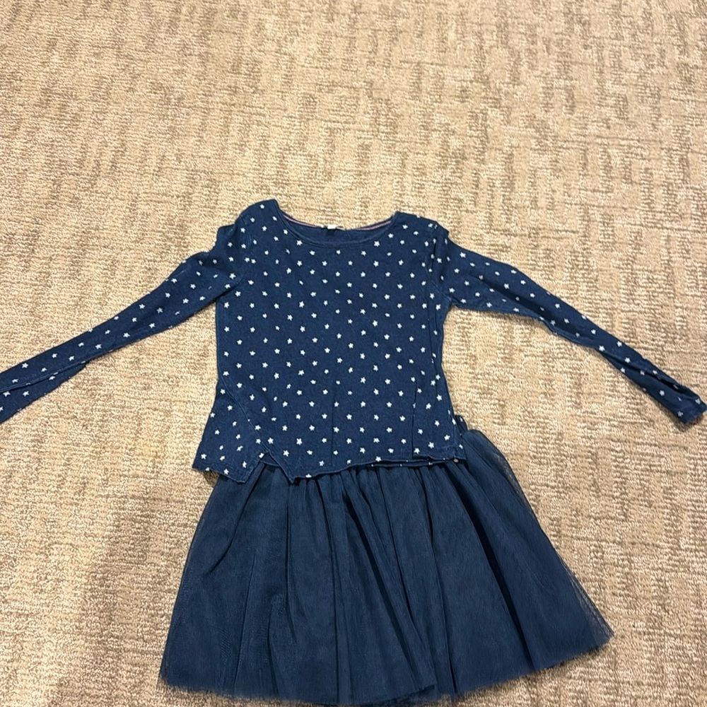 Navy and white star splendid top and tulle skirt